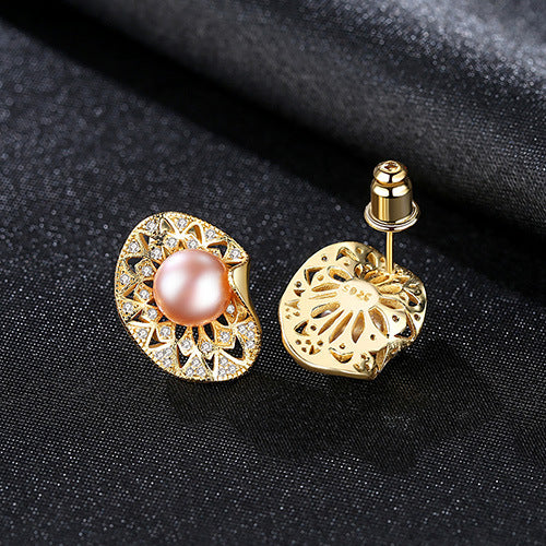 Ovi Gold Plated Fresh Pearl Earrings - Jera Paris Jewelry