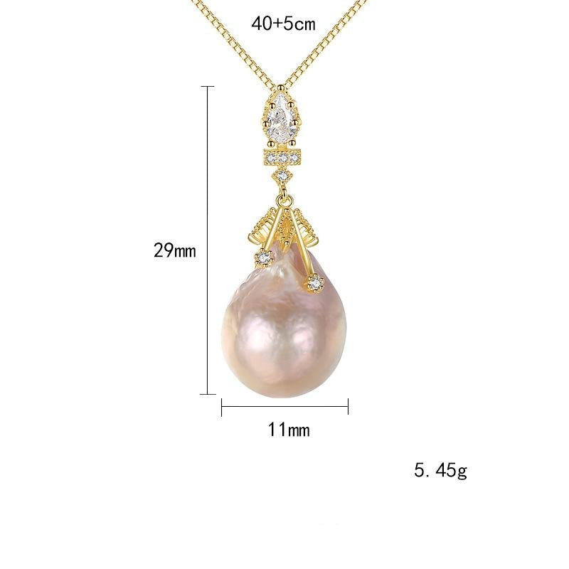 Baroqu Pink Pearl Necklace - Jera Paris Jewelry