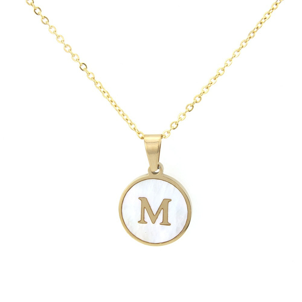 Initial Mother of Pearl Necklace - Jera Paris Jewelry