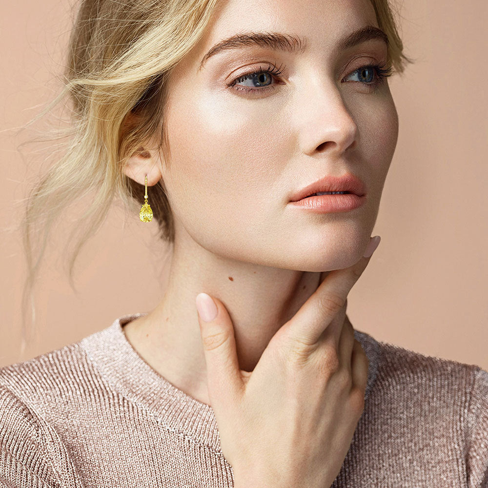 Vie Yellow Diamond Style Earrings - Jera Paris Jewelry