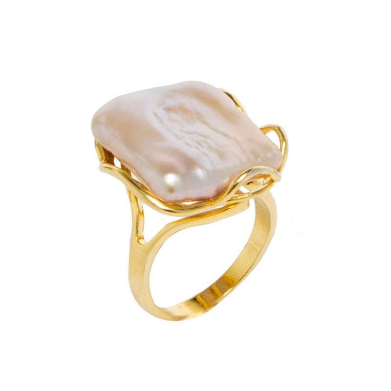 Baroqu Pearl Adjustable Ring - Jera Paris Jewelry