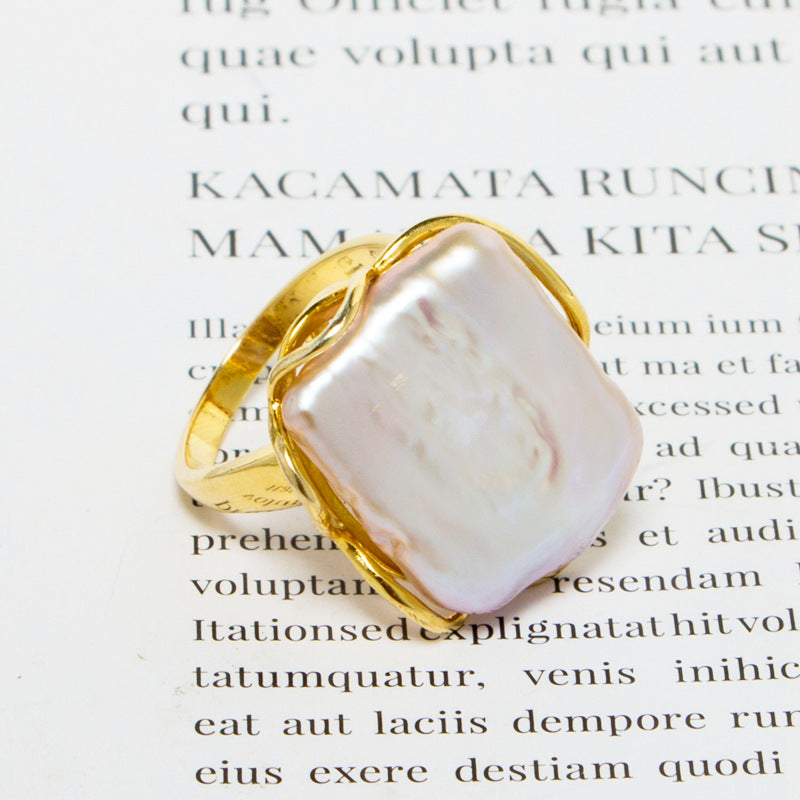 Baroqu Pearl Adjustable Ring - Jera Paris Jewelry