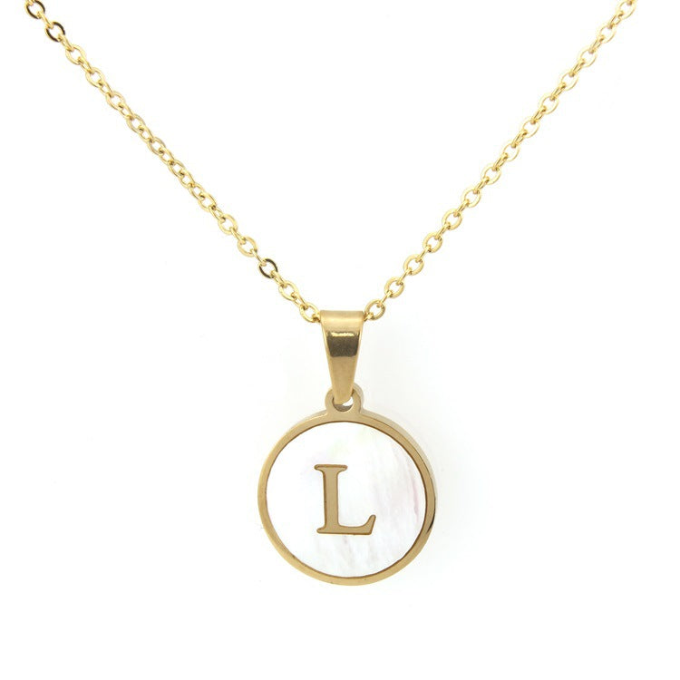 Initial Mother of Pearl Necklace - Jera Paris Jewelry
