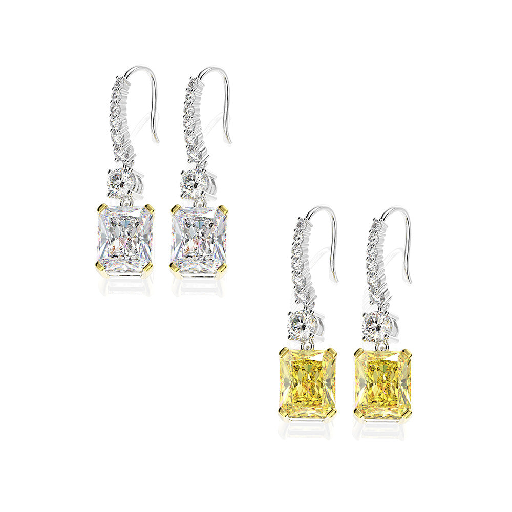 Golden 8ct Emerald Style Earrings - Jera Paris Jewelry