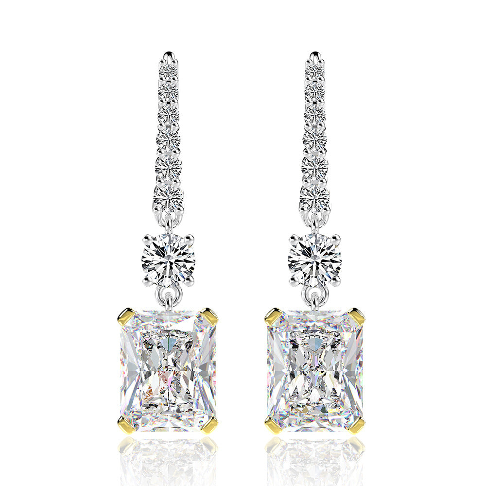 Golden 8ct Emerald Style Earrings - Jera Paris Jewelry