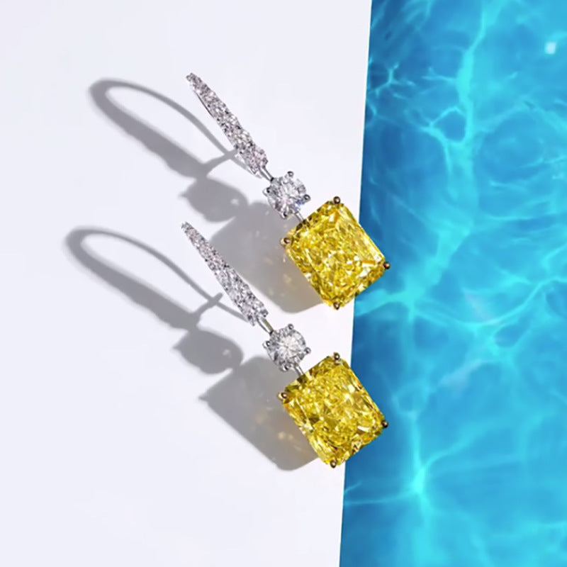 Golden 8ct Emerald Style Earrings - Jera Paris Jewelry