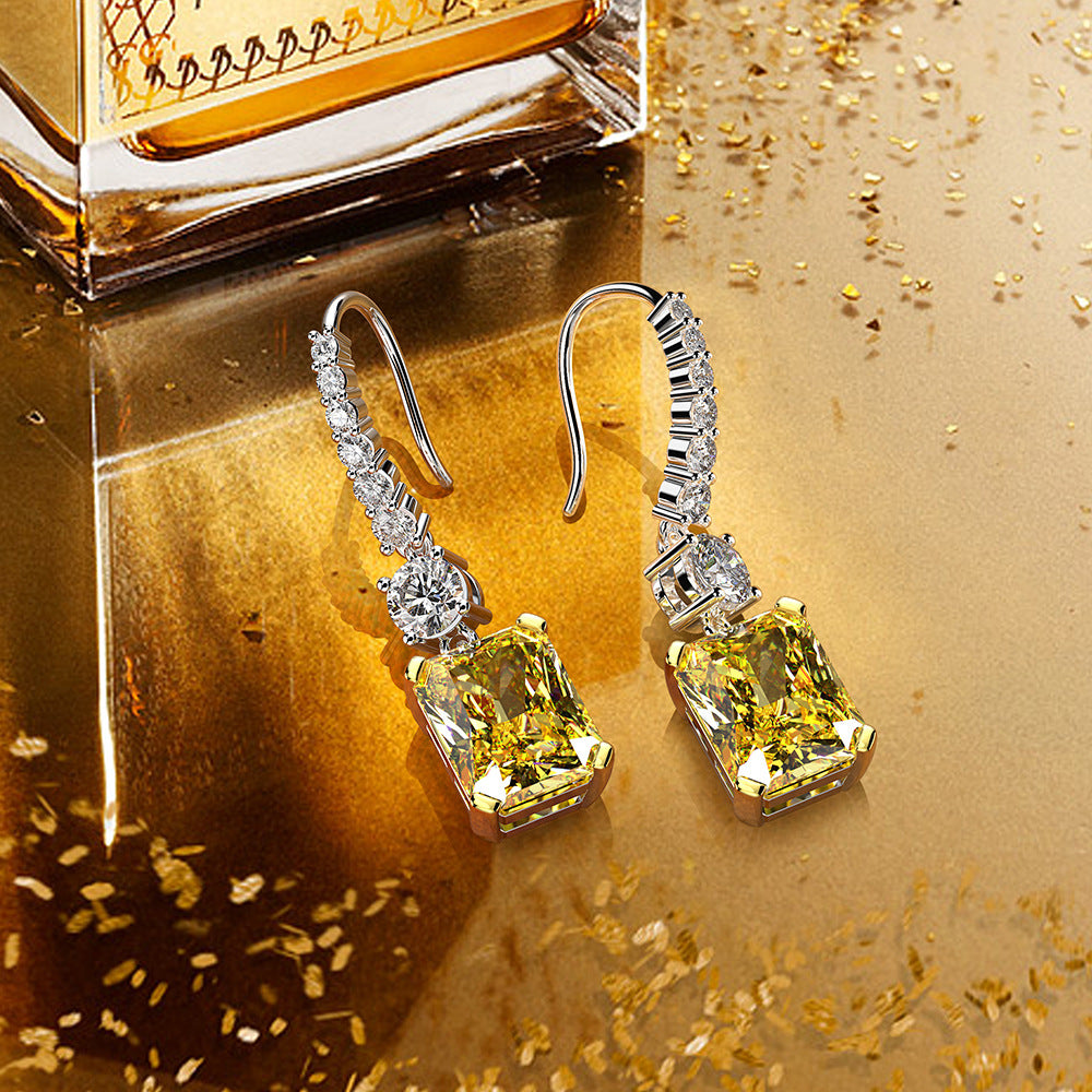 Golden 8ct Emerald Style Earrings - Jera Paris Jewelry