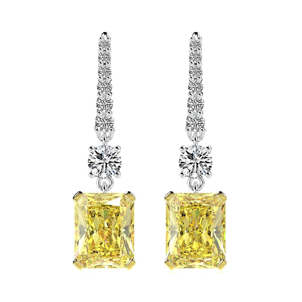 Golden 8ct Emerald Style Earrings - Jera Paris Jewelry