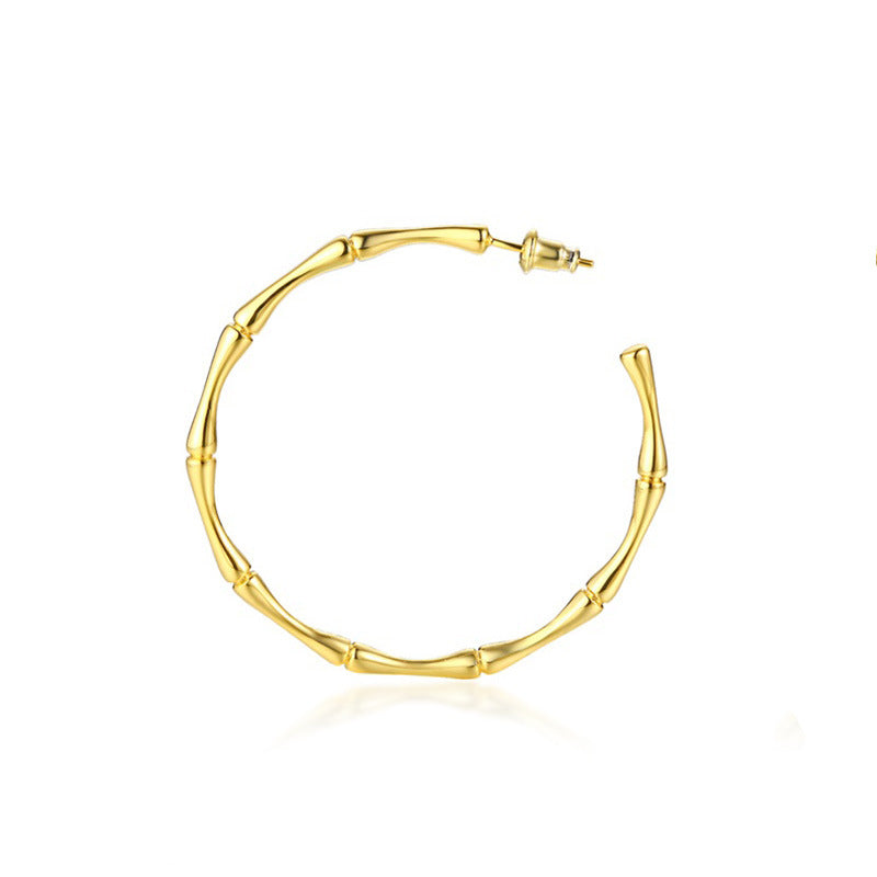 Bamboo Chic Gold Plated Earrings - Jera Paris Jewelry