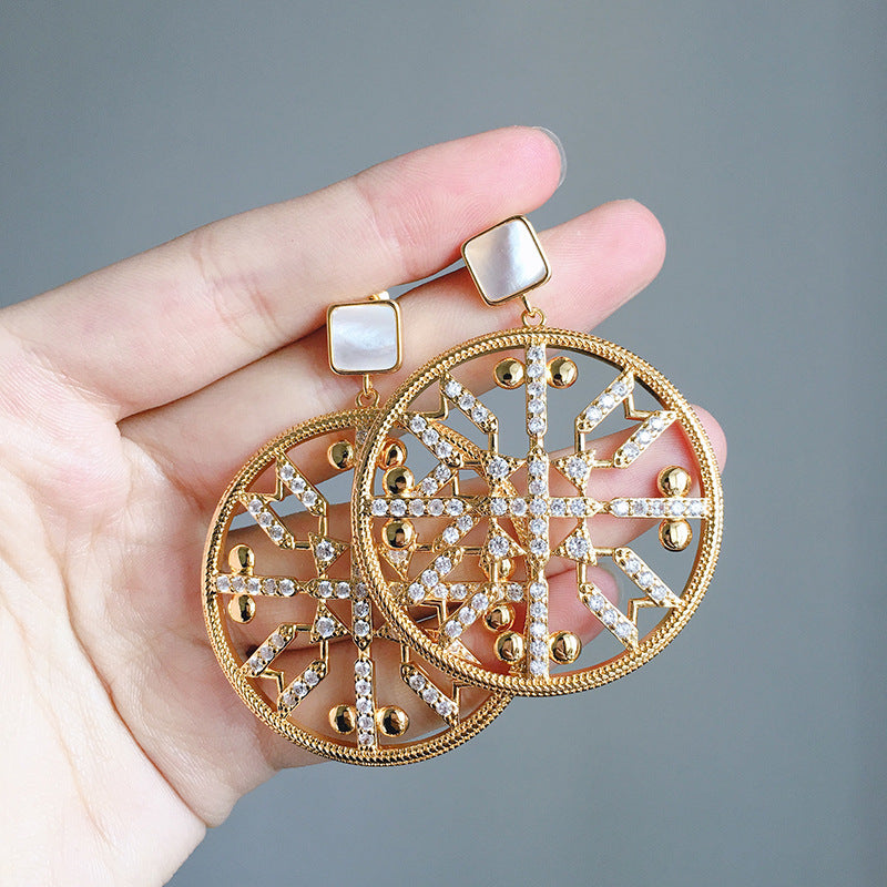 Exotic Golden Statement Earrings - Jera Paris Jewelry