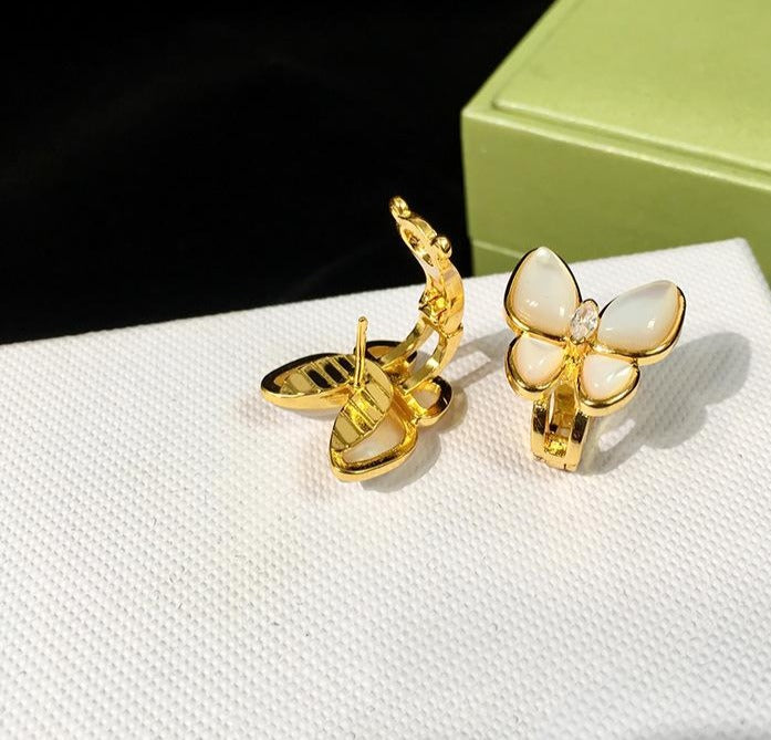 Butterfly Pearl 18K Stud Earrings - Jera Paris Jewelry