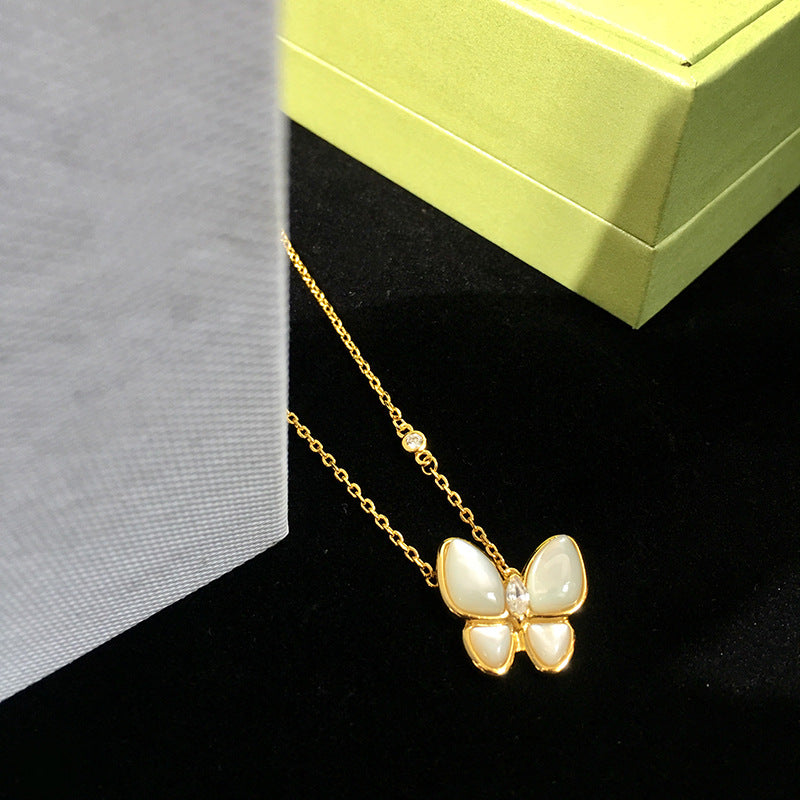 Butterfly Mother of Pearl Necklace - Jera Paris Jewelry