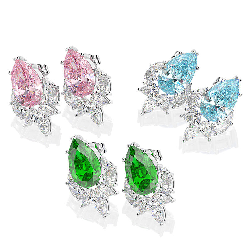 Lyra Pink Diamond Style Earrings - Jera Paris Jewelry