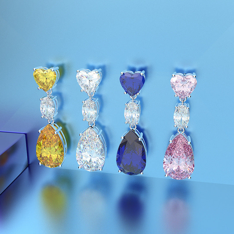 Sapphire Style Bridal Drop Earrings - Jera Paris Jewelry