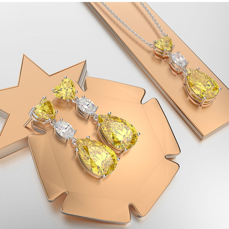 Sapphire Style Bridal Drop Earrings - Jera Paris Jewelry