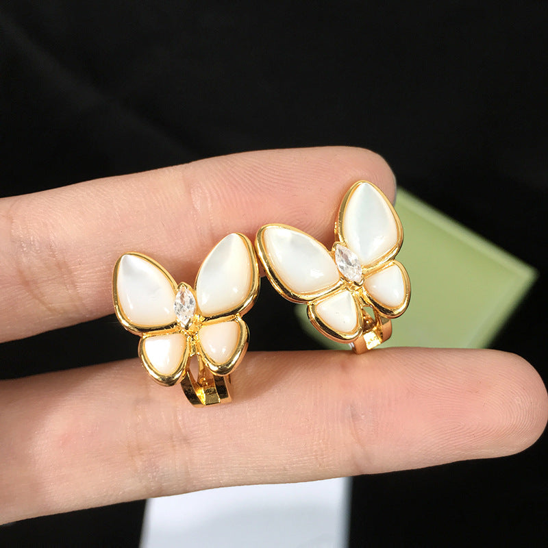 Butterfly Pearl 18K Stud Earrings - Jera Paris Jewelry