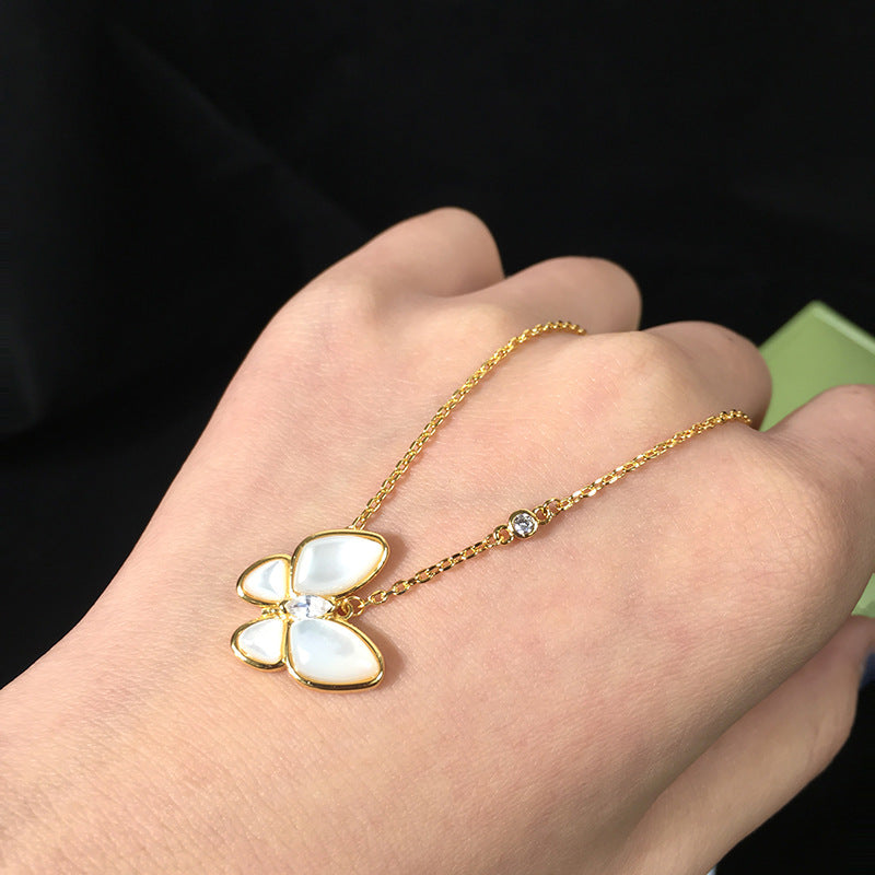 Butterfly Mother of Pearl Necklace - Jera Paris Jewelry