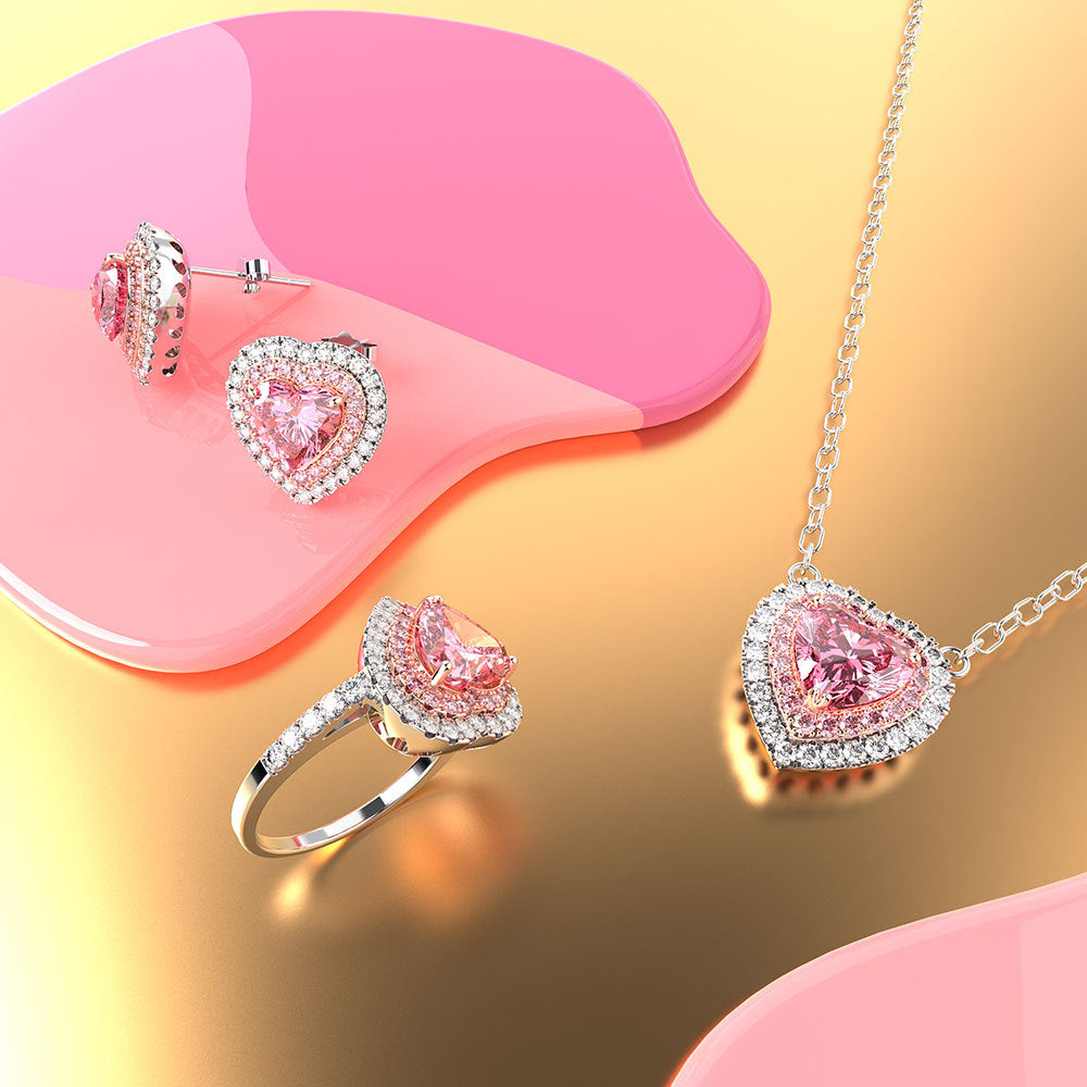 Pink Diamond Style Stud Earrings - Jera Paris Jewelry