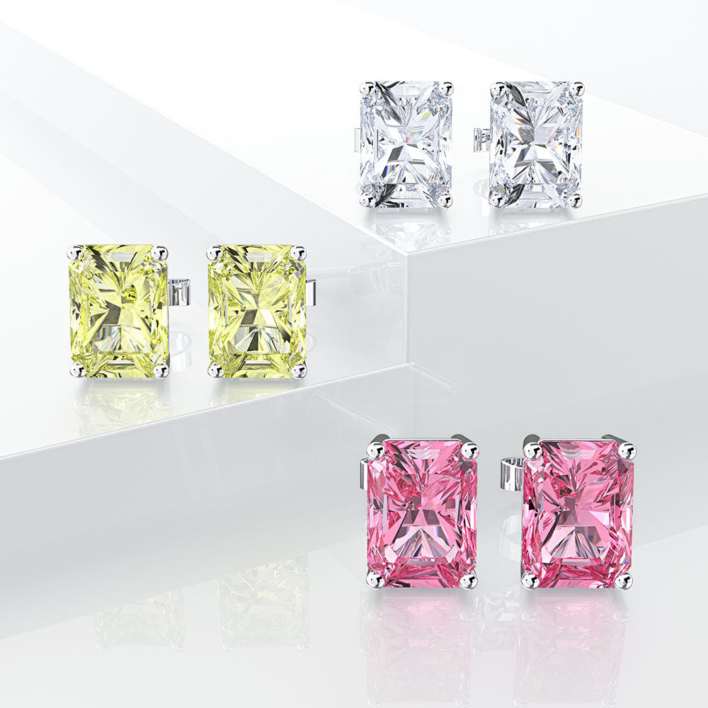 Mia Emerald Cut Stud Earrings - Jera Paris Jewelry
