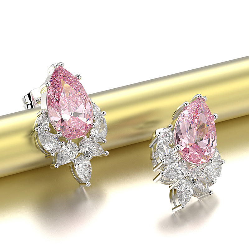 Lyra Pink Diamond Style Earrings - Jera Paris Jewelry