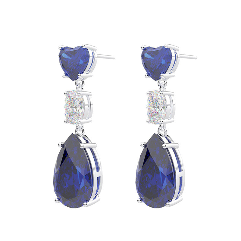 Sapphire Style Bridal Drop Earrings - Jera Paris Jewelry