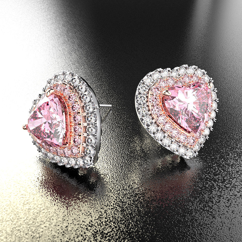 Pink Diamond Style Stud Earrings - Jera Paris Jewelry