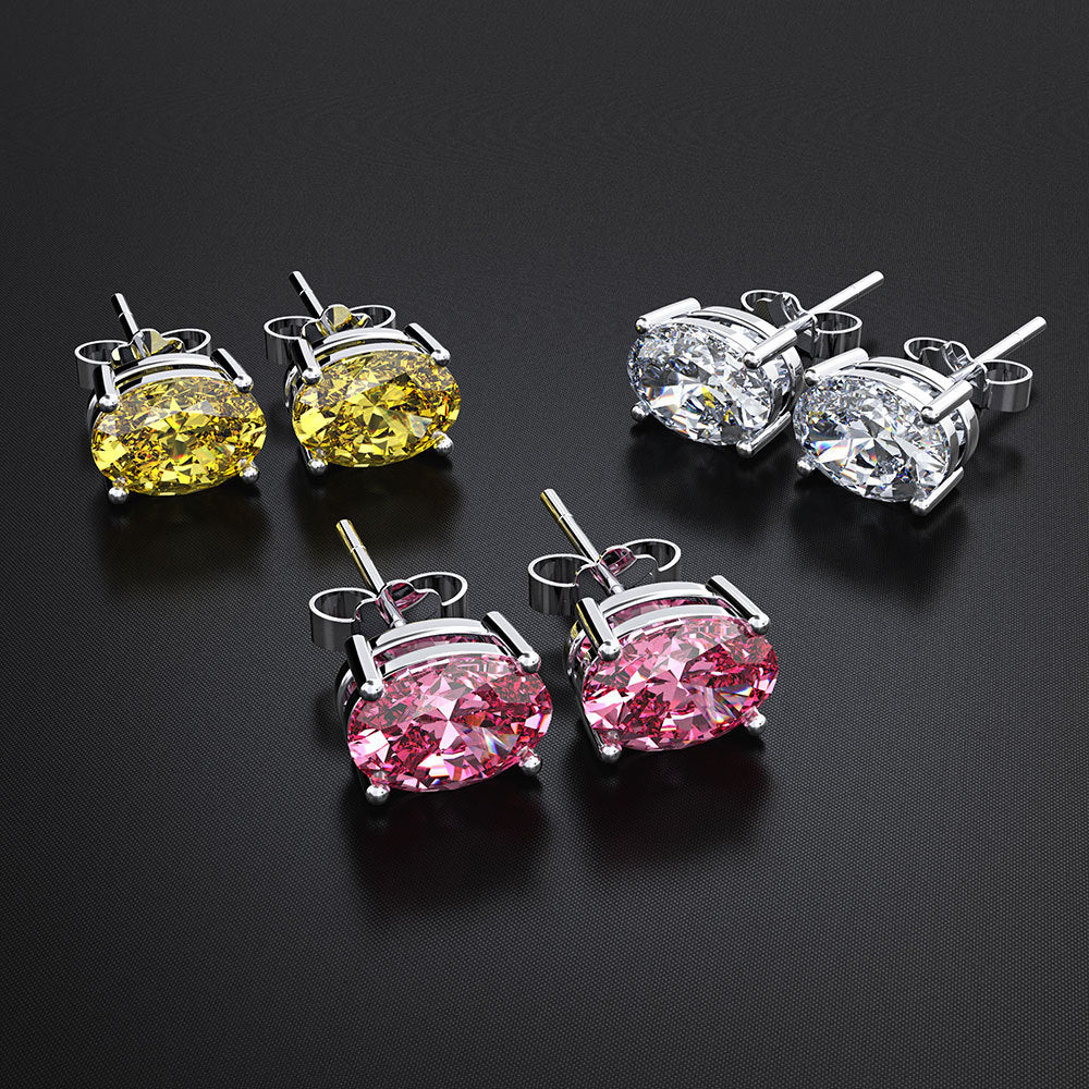 Ivy Oval Classic Stud Earrings - Jera Paris Jewelry