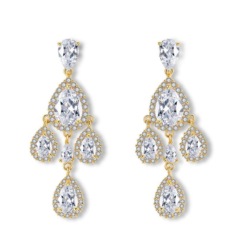 Lizette Bridal Classic Drop Earrings - Jera Paris Jewelry