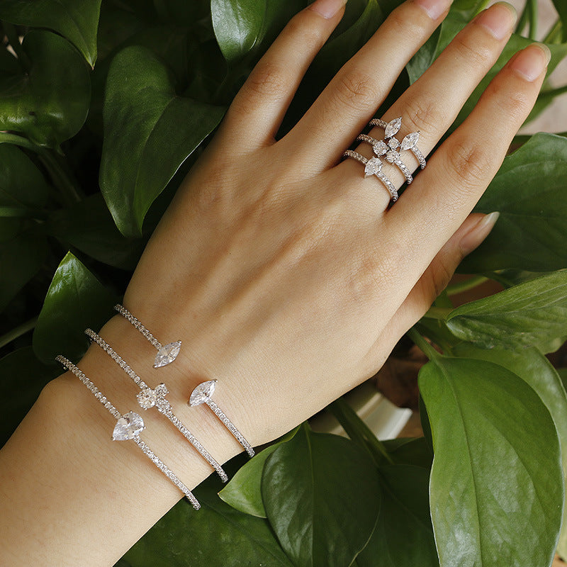 Modern Layers Open Cuff Bangle - Jera Paris Jewelry