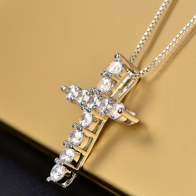 Cross Platinum Style Necklace - Jera Paris Jewelry