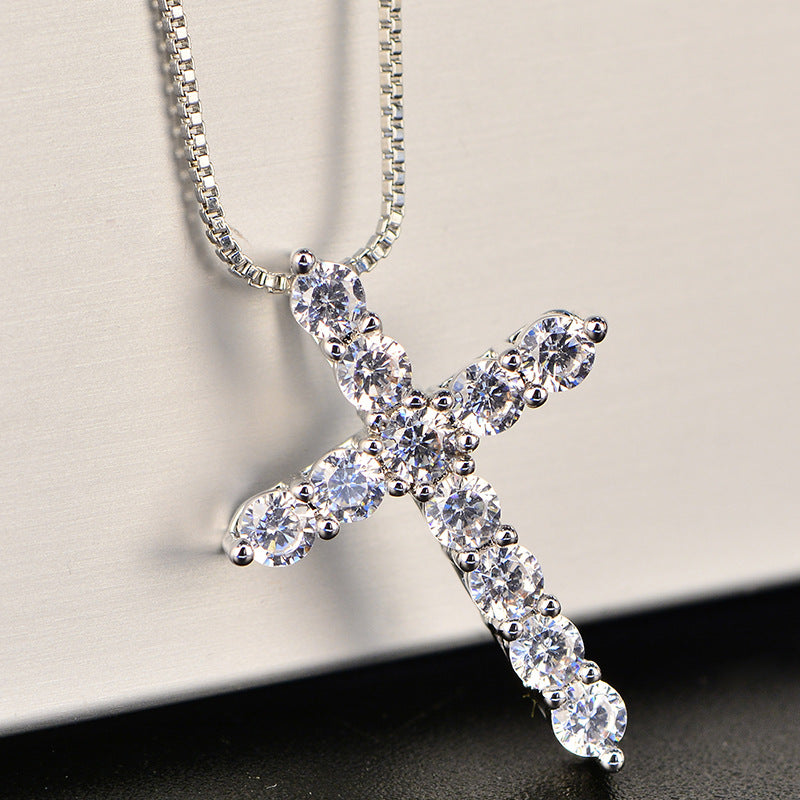 Cross Platinum Style Necklace - Jera Paris Jewelry