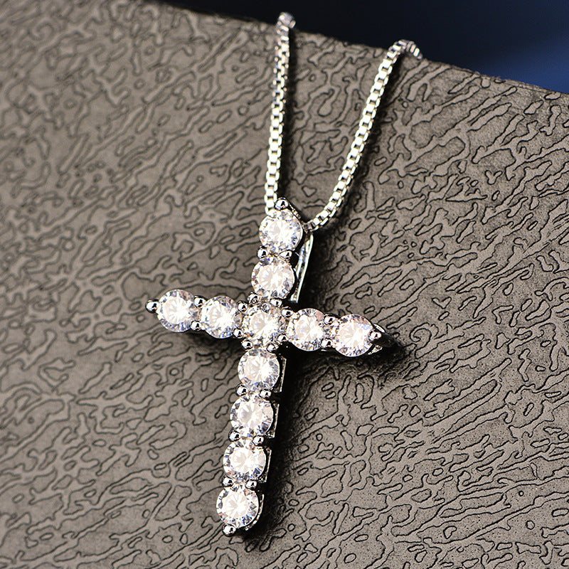 Cross Platinum Style Necklace - Jera Paris Jewelry