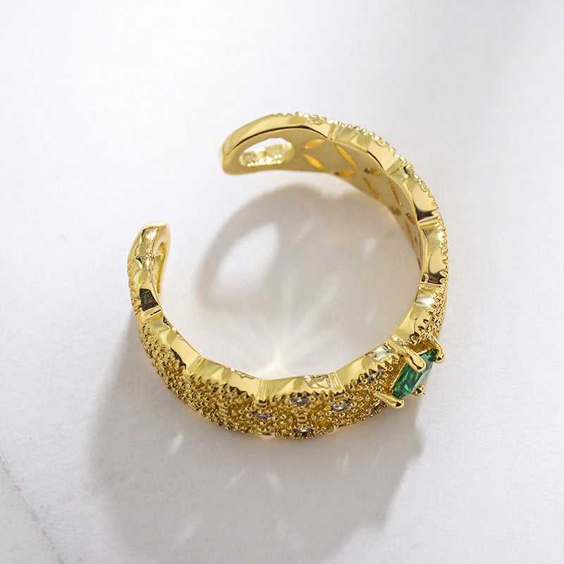 Lace Emerald 14K Adjustable Ring - Jera Paris Jewelry