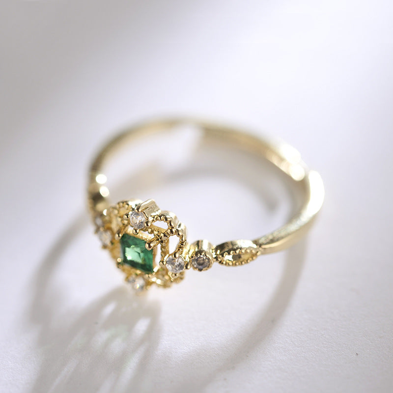 Lace Emerald Adjustable Ring - Jera Paris Jewelry