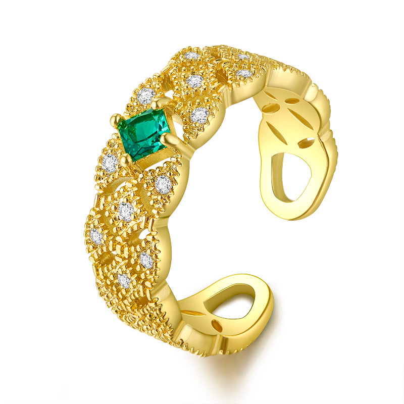 Lace Emerald 14K Adjustable Ring - Jera Paris Jewelry