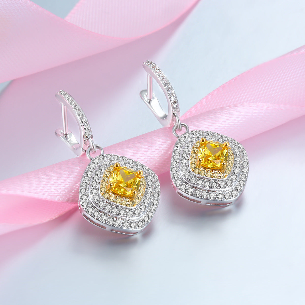 Laura Yellow Diamond Earrings - Jera Paris Jewelry