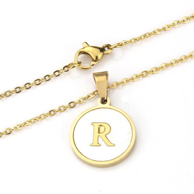 Initial Mother of Pearl Necklace - Jera Paris Jewelry