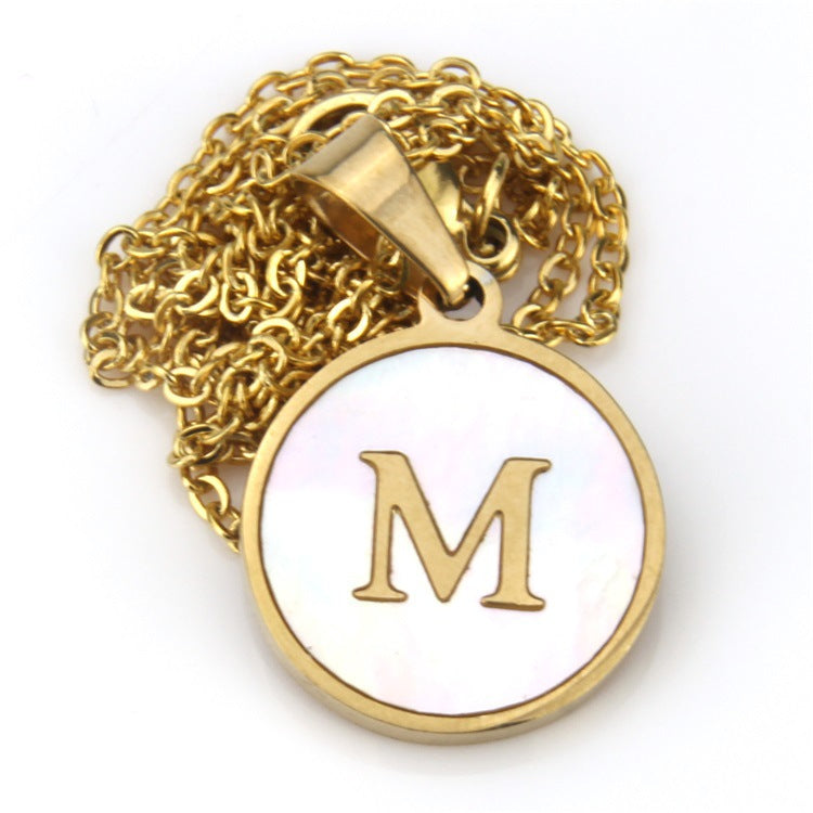 Initial Mother of Pearl Necklace - Jera Paris Jewelry