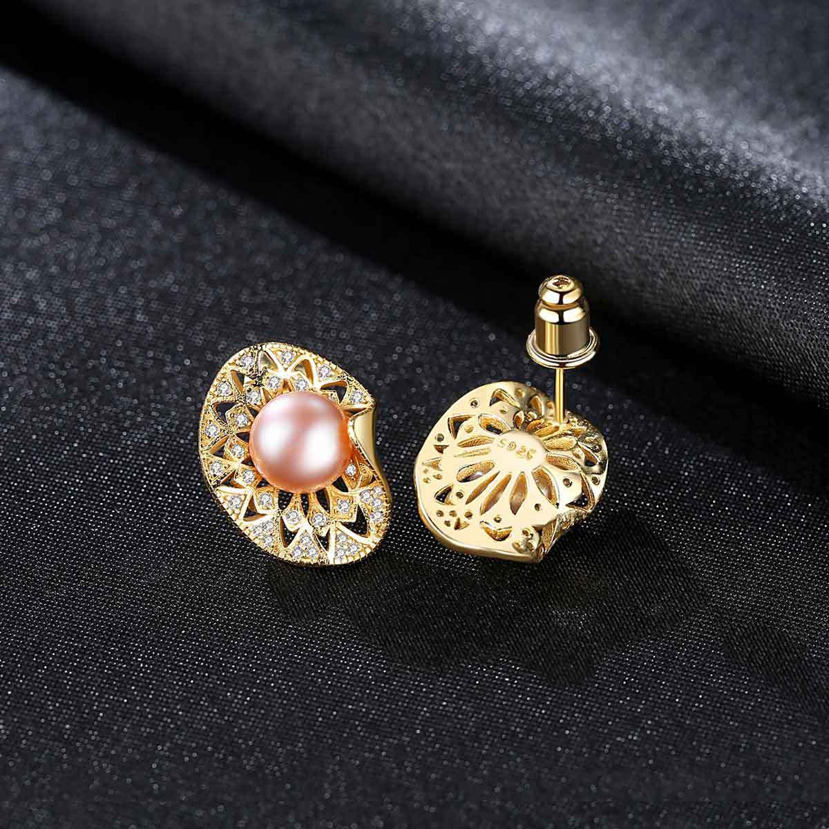 Ovi Gold Plated Fresh Pearl Earrings - Jera Paris Jewelry