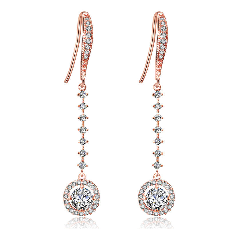 Mir Rose Gold Plated Drop Earrings - Jera Paris Jewelry