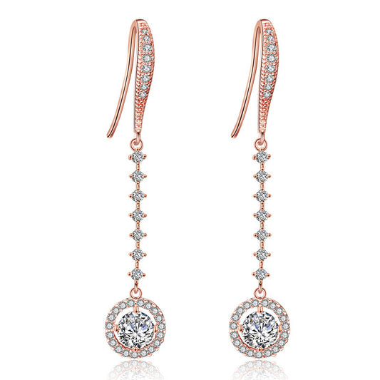 Mir Rose Gold Plated Drop Earrings - Jera Paris Jewelry
