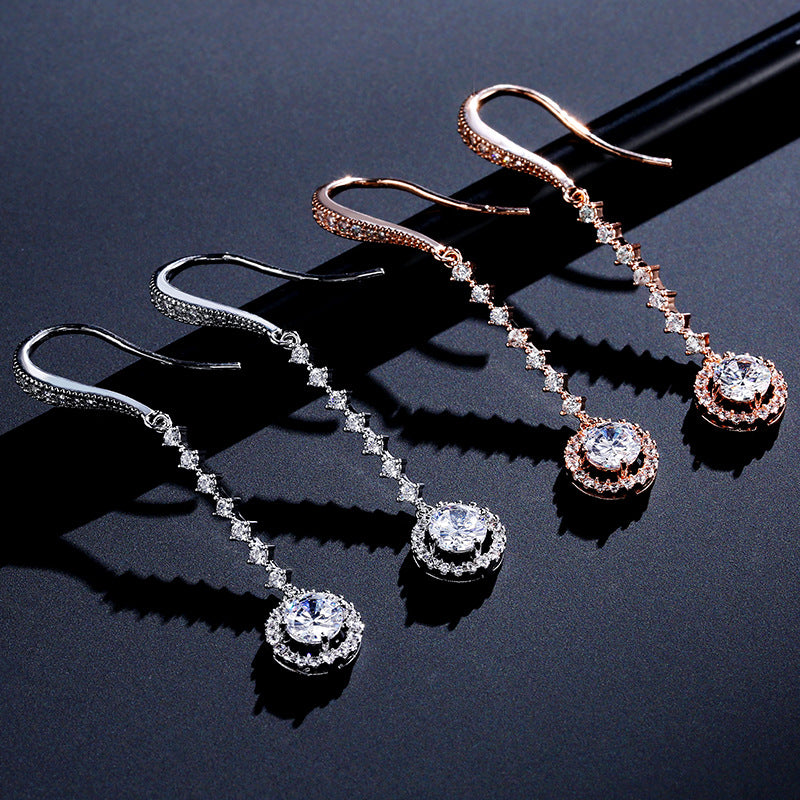 Mir Rose Gold Plated Drop Earrings - Jera Paris Jewelry