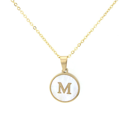 Initial Mother of Pearl Necklace - Jera Paris Jewelry