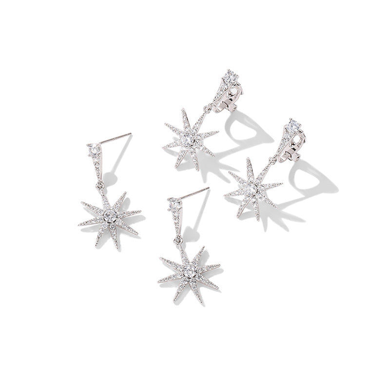 Sparkle Star Silver Earrings - Jera Paris Jewelry