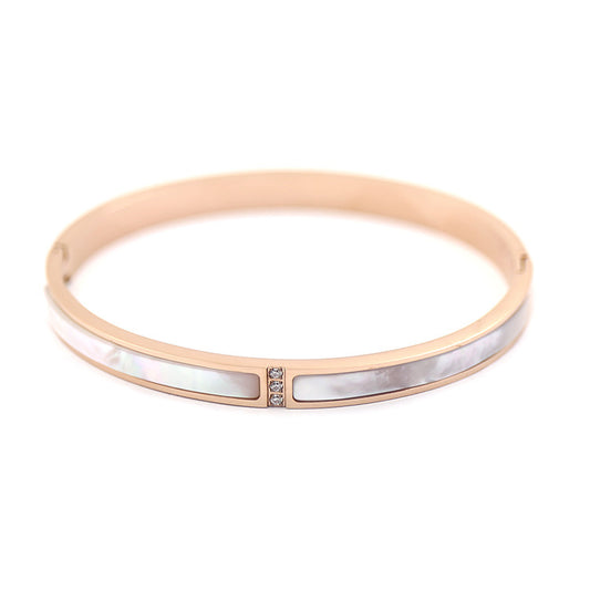 Lilian Pearl 18K Gold Plated Bangle - Jera Paris Jewelry