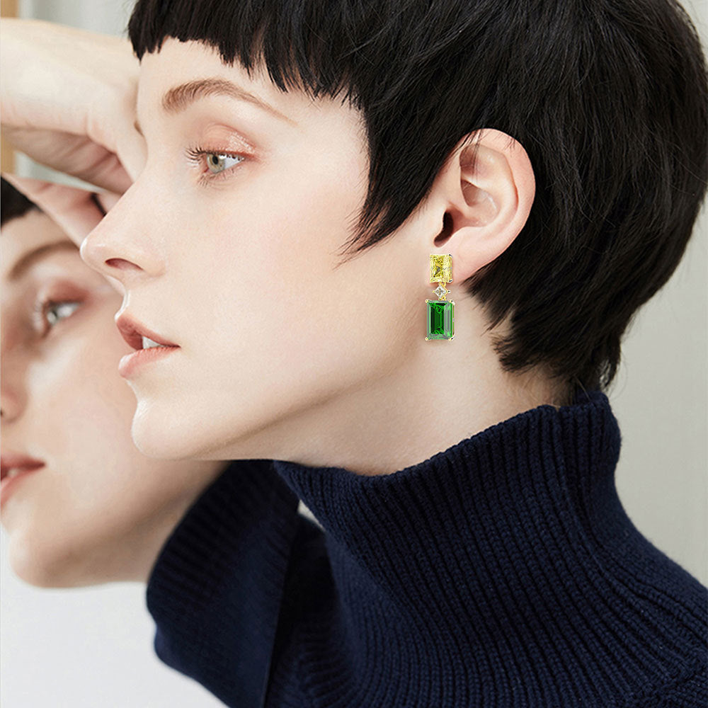 Elizabeth Emerald Drop Earrings - Jera Paris Jewelry