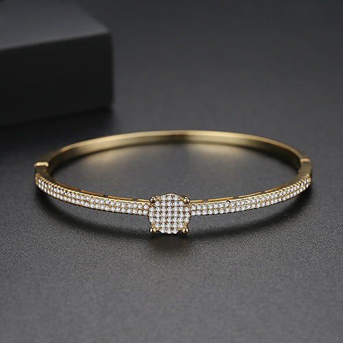 Anne 14K Gold Plated Bangle - Jera Paris Jewelry