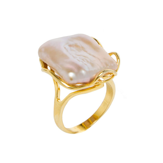 Baroqu Pearl Adjustable Ring - Jera Paris Jewelry