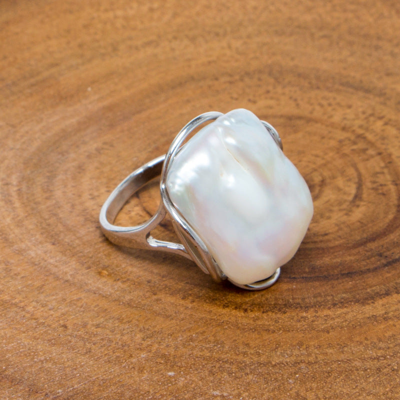 Baroqu Pearl Adjustable Ring - Jera Paris Jewelry