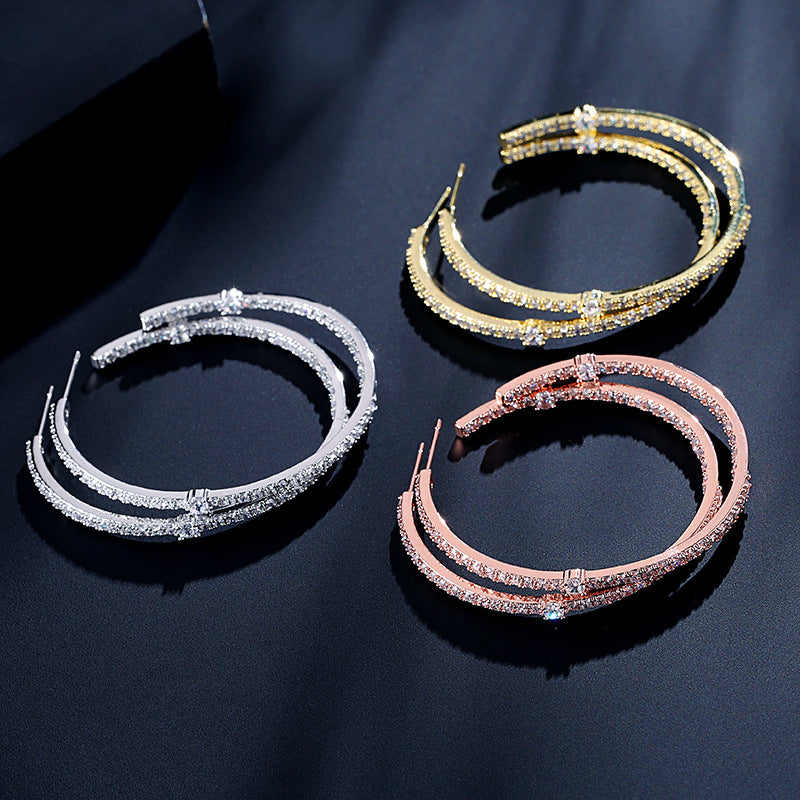 Laura Platinum Style Hoop Earrings - Jera Paris Jewelry